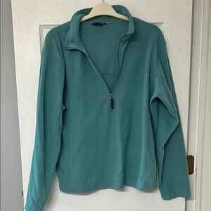 Lands' End Teal Quarter-Zip Sweatshirt